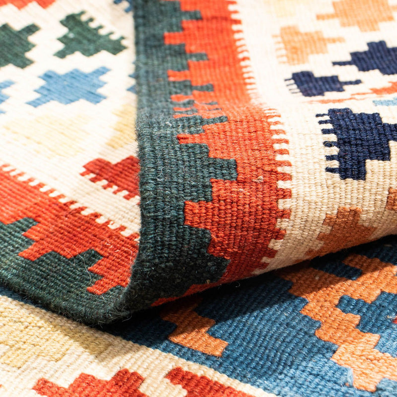 Dywan Kelim - Orientalny kwadratowy  - 104 x 100 cm - ciemnoniebieski