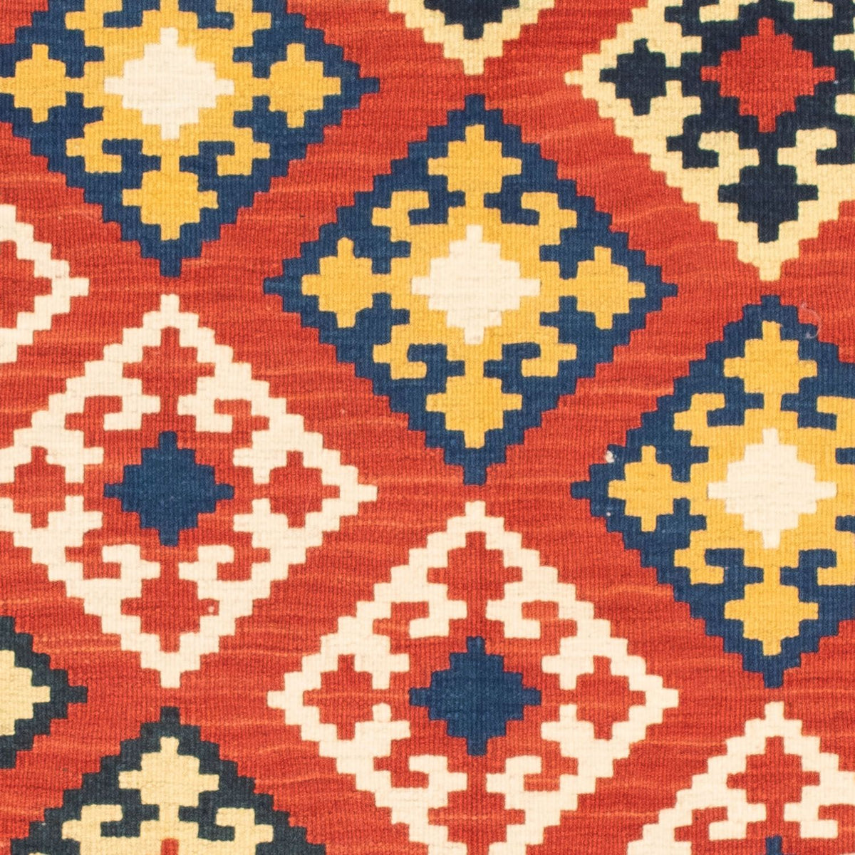 Dywan Kelim - Orientalny kwadratowy  - 103 x 102 cm - ciemna czerwień