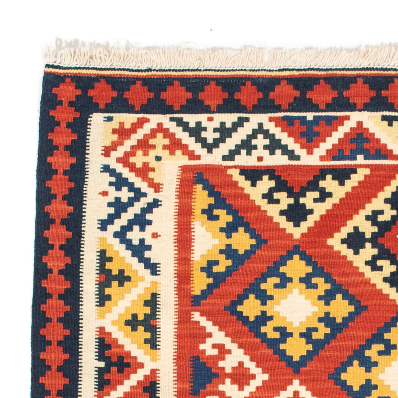 Dywan Kelim - Orientalny kwadratowy  - 103 x 102 cm - ciemna czerwień