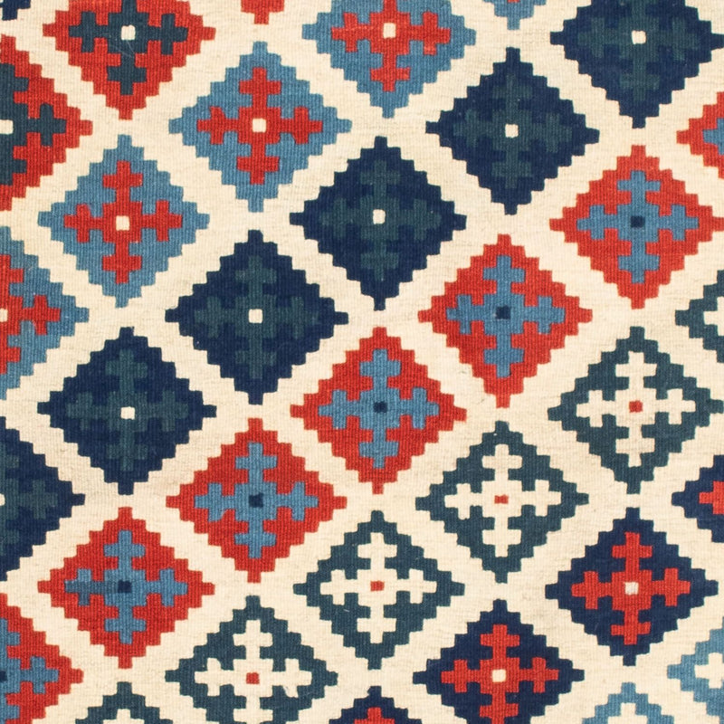 Dywan Kelim - Orientalny kwadratowy  - 100 x 100 cm - beżowy