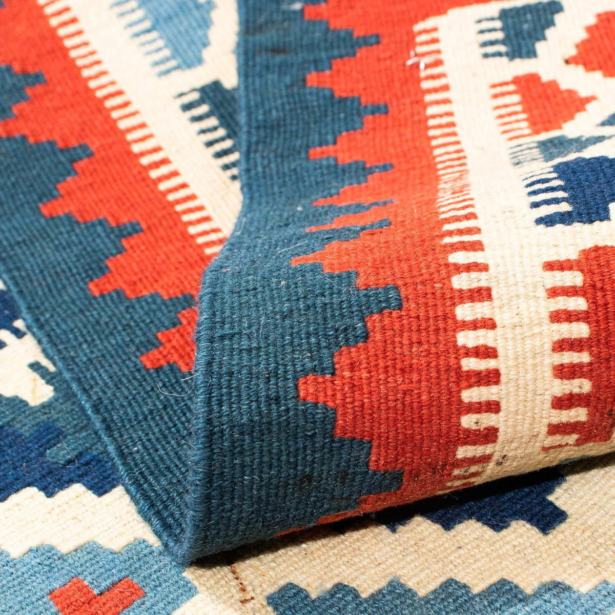 Dywan Kelim - Orientalny kwadratowy  - 100 x 100 cm - beżowy