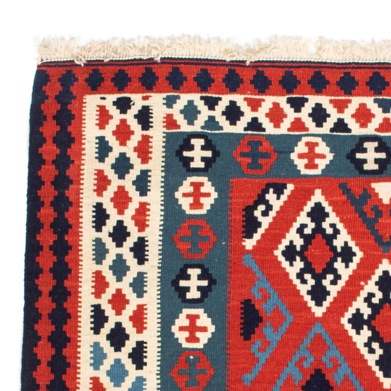 Dywan Kelim - Orientalny kwadratowy  - 104 x 103 cm - ciemna czerwień