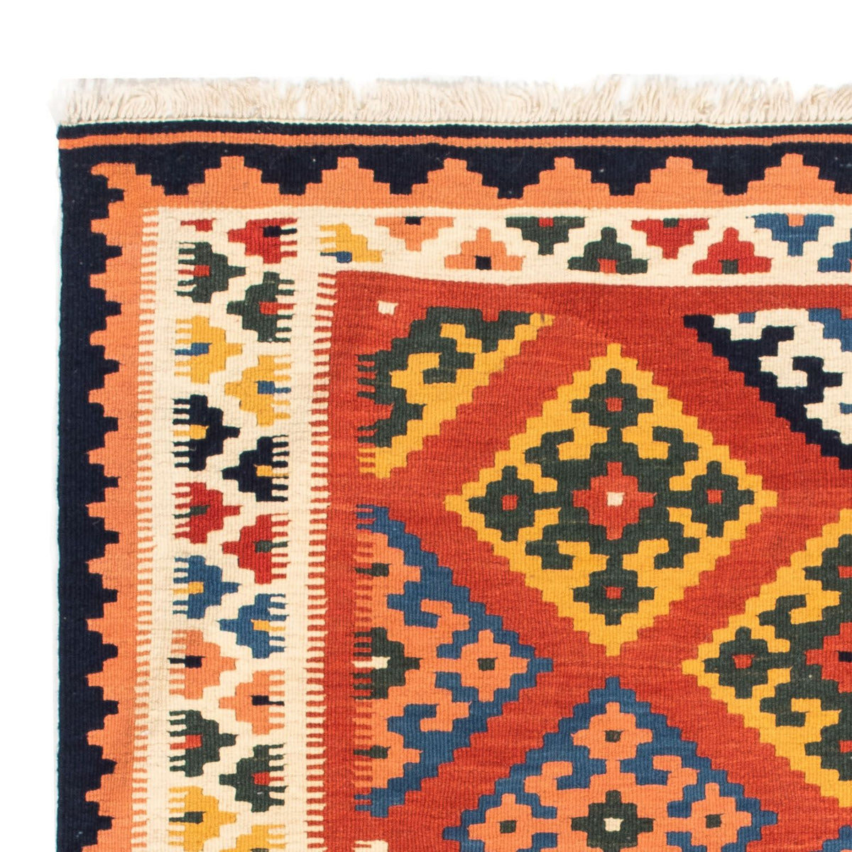 Dywan Kelim - Orientalny kwadratowy  - 106 x 104 cm - czerwony