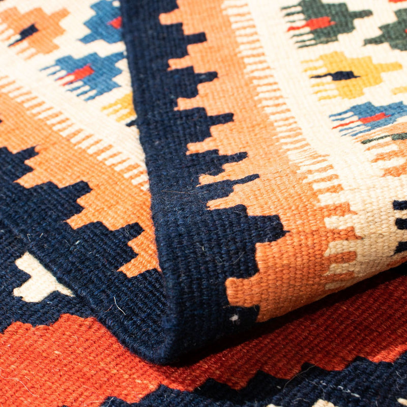 Dywan Kelim - Orientalny kwadratowy  - 106 x 104 cm - czerwony