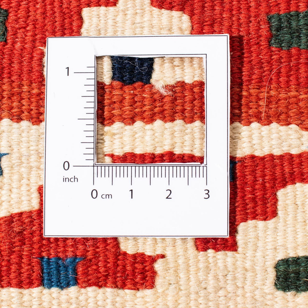 Dywan Kelim - Orientalny kwadratowy  - 106 x 104 cm - czerwony