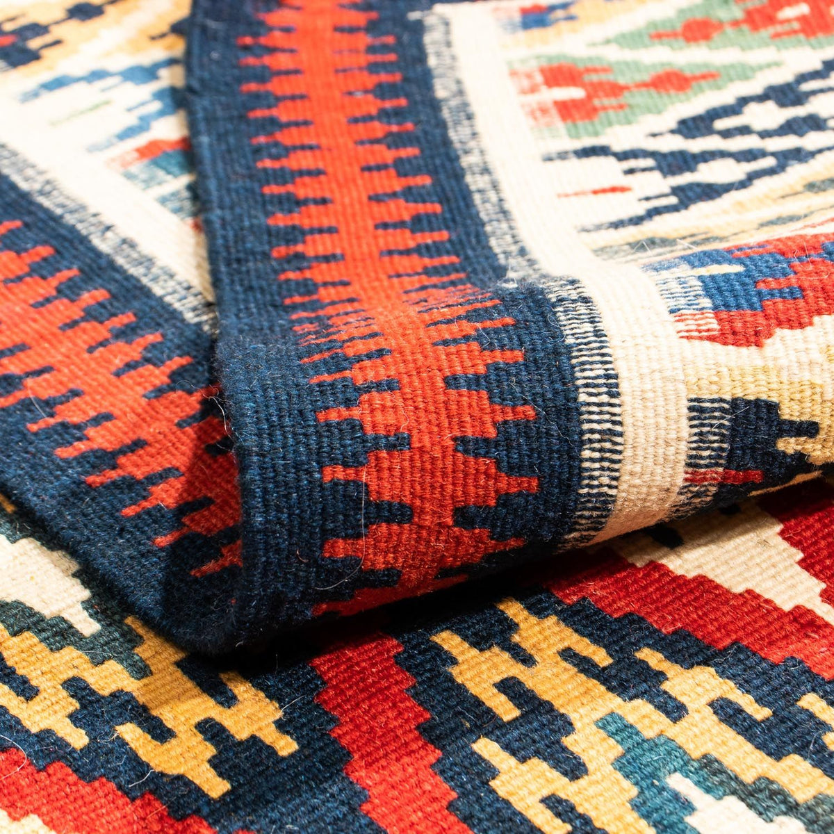 Dywan Kelim - Orientalny kwadratowy  - 104 x 103 cm - wielokolorowy