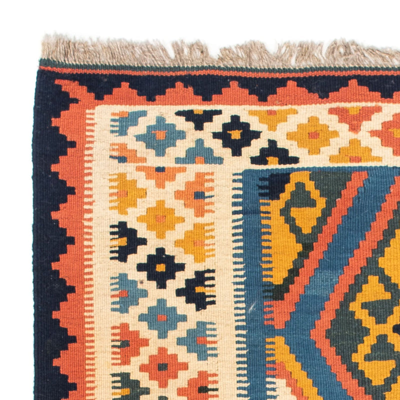 Dywan Kelim - Orientalny kwadratowy  - 103 x 100 cm - niebieski