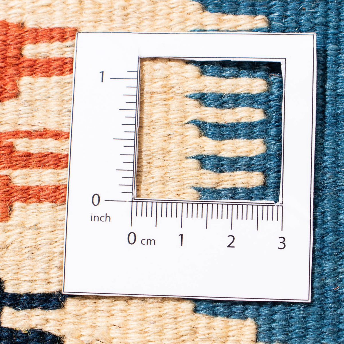 Dywan Kelim - Orientalny kwadratowy  - 103 x 100 cm - niebieski