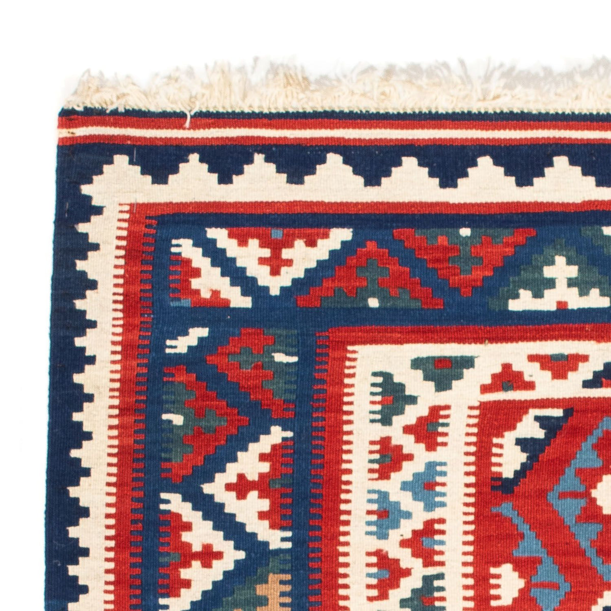 Dywan Kelim - Orientalny kwadratowy  - 98 x 93 cm - ciemnoniebieski