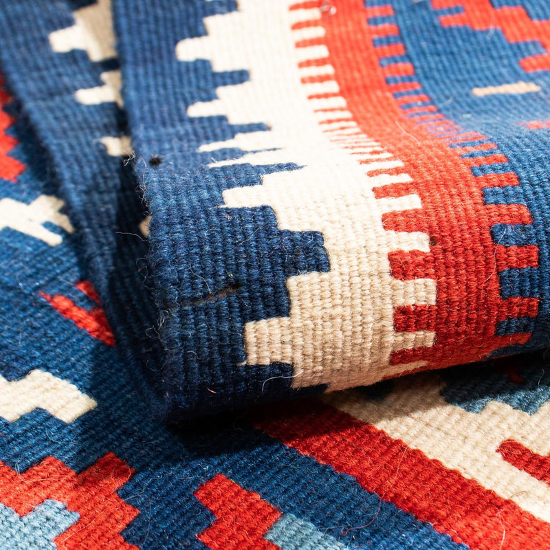 Dywan Kelim - Orientalny kwadratowy  - 98 x 93 cm - ciemnoniebieski