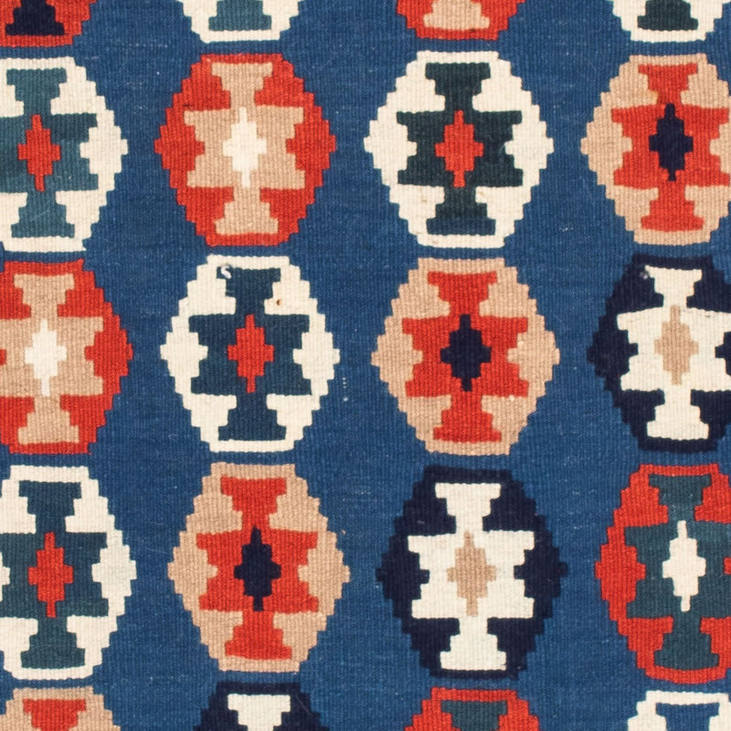 Dywan Kelim - Orientalny kwadratowy  - 103 x 100 cm - ciemnoniebieski