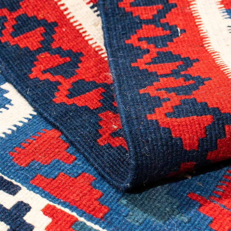 Dywan Kelim - Orientalny kwadratowy  - 103 x 100 cm - ciemnoniebieski