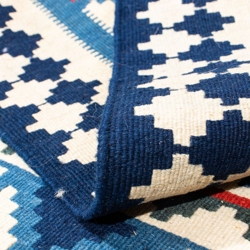 Dywan Kelim - Orientalny kwadratowy  - 103 x 100 cm - ciemnoniebieski