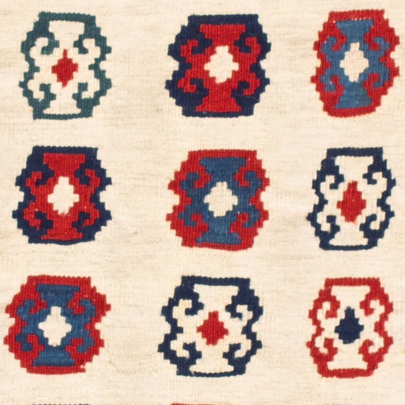 Dywan Kelim - Orientalny kwadratowy  - 100 x 100 cm - beżowy