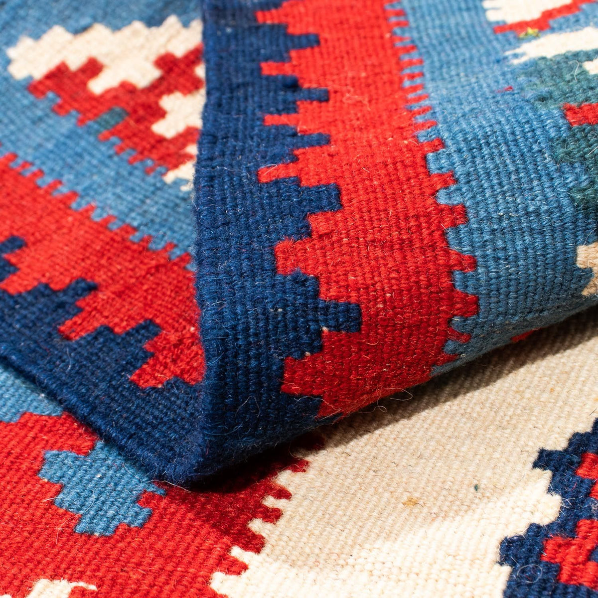 Dywan Kelim - Orientalny kwadratowy  - 100 x 100 cm - beżowy