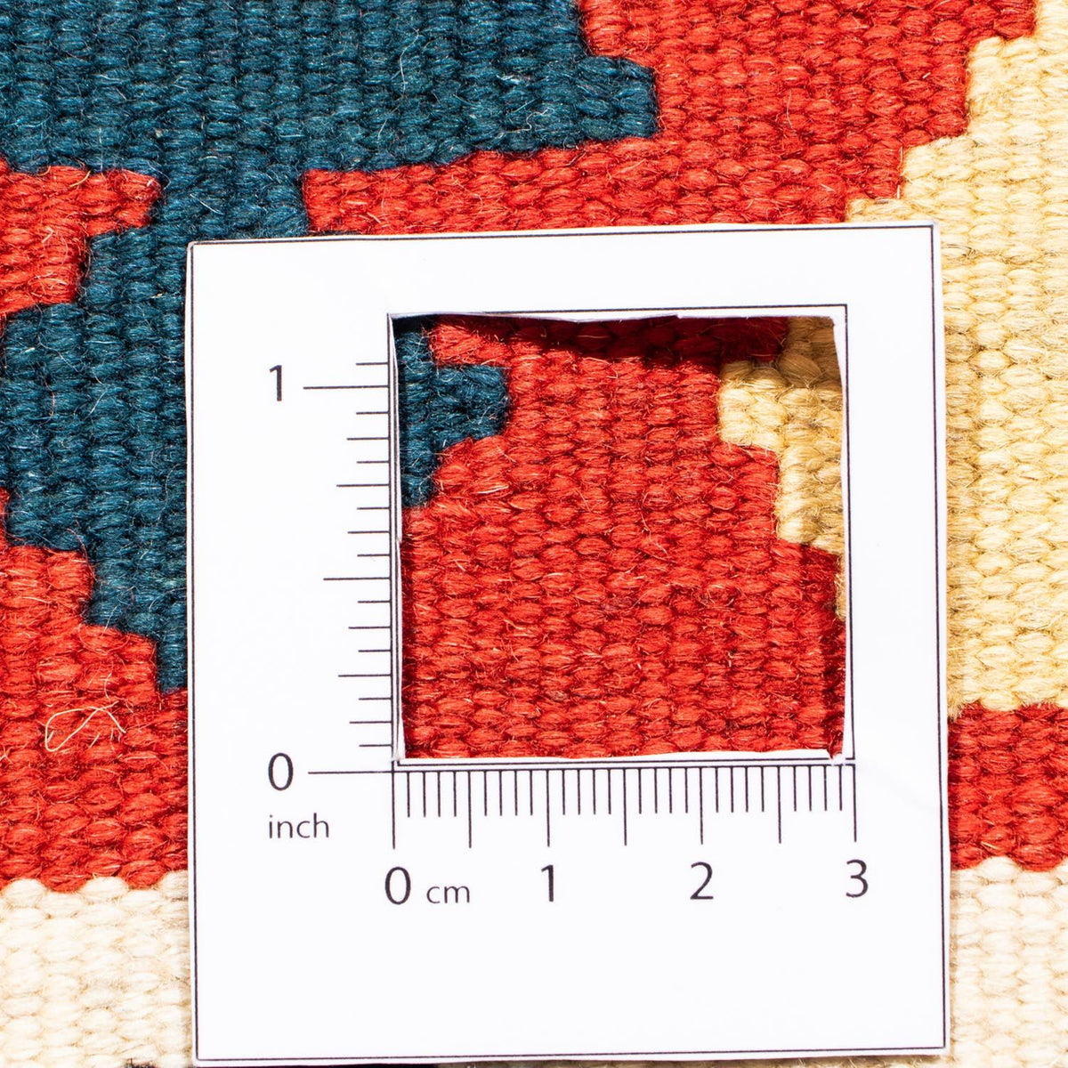 Dywan Kelim - Orientalny kwadratowy  - 100 x 97 cm - czerwony