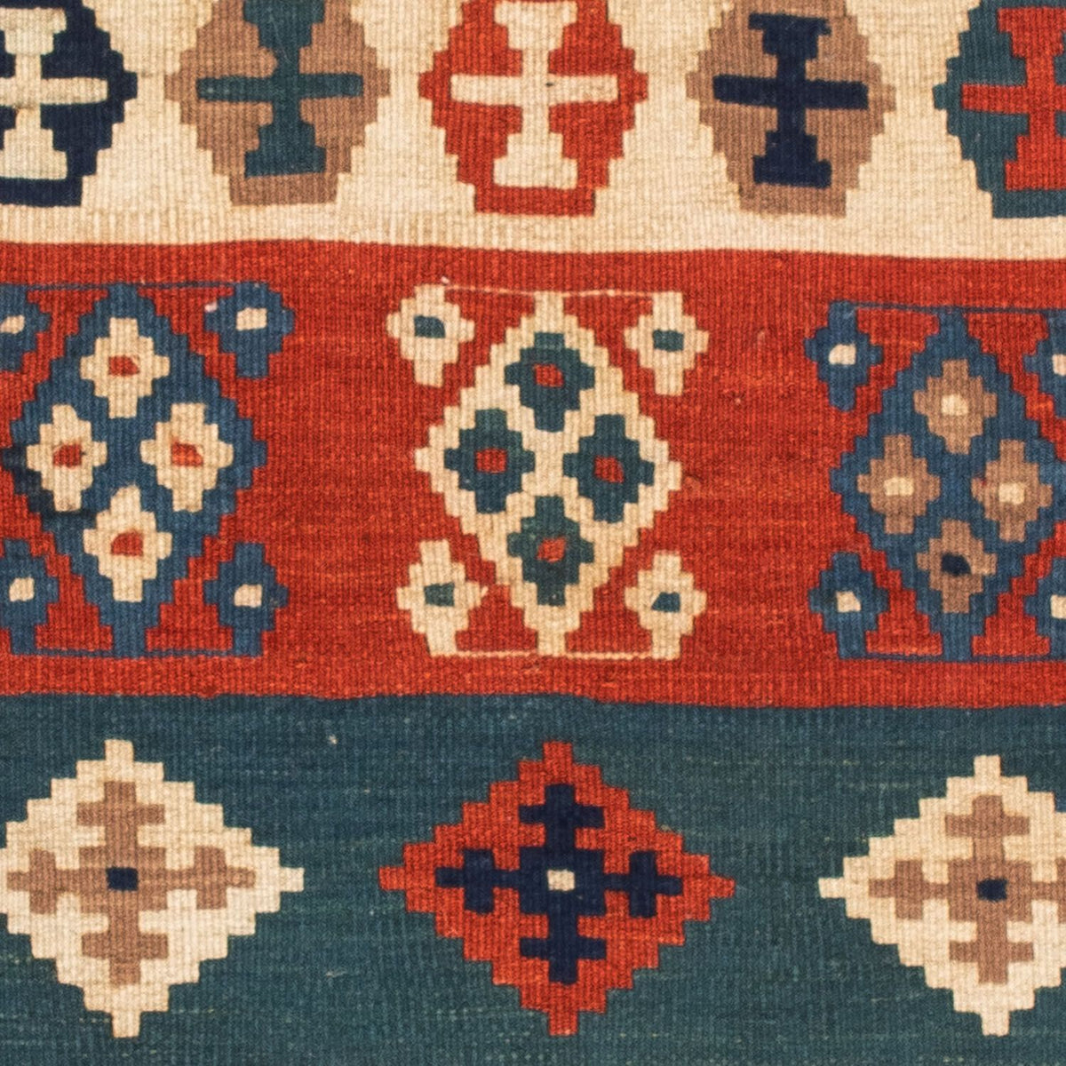 Dywan Kelim - Orientalny kwadratowy  - 102 x 100 cm - niebieski