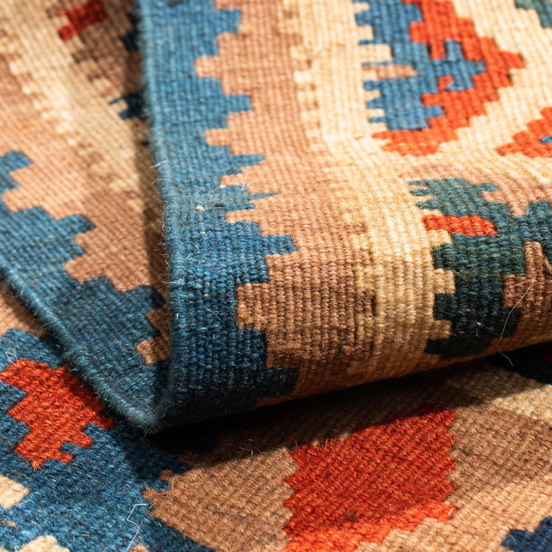 Dywan Kelim - Orientalny kwadratowy  - 102 x 100 cm - niebieski