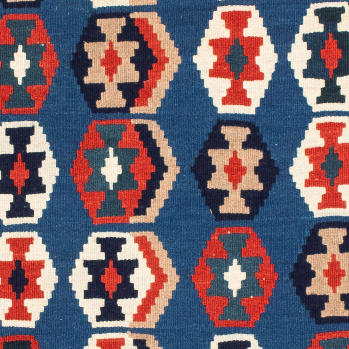 Dywan Kelim - Orientalny kwadratowy  - 105 x 105 cm - ciemnoniebieski