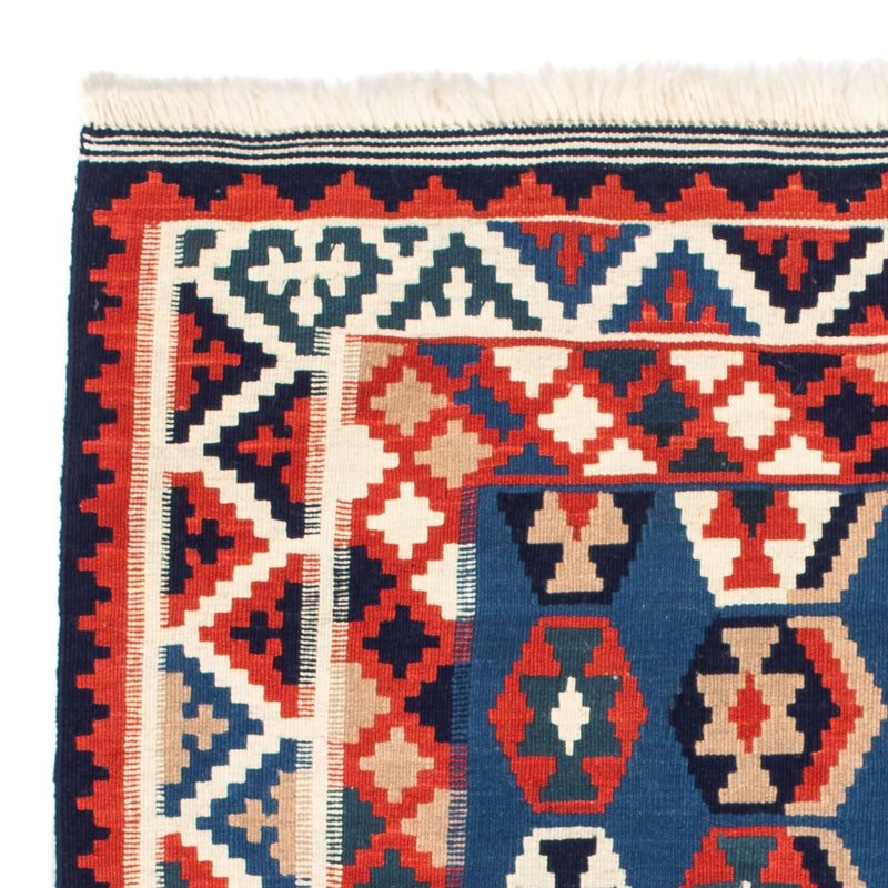 Dywan Kelim - Orientalny kwadratowy  - 105 x 105 cm - ciemnoniebieski