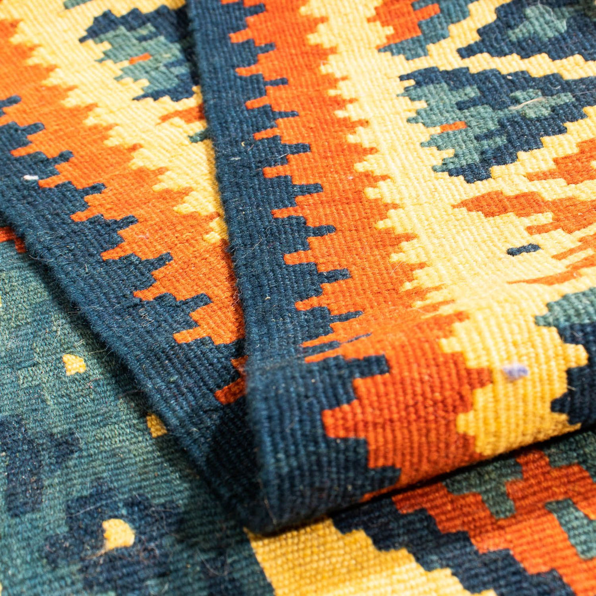 Dywan Kelim - Orientalny kwadratowy  - 102 x 101 cm - wielokolorowy