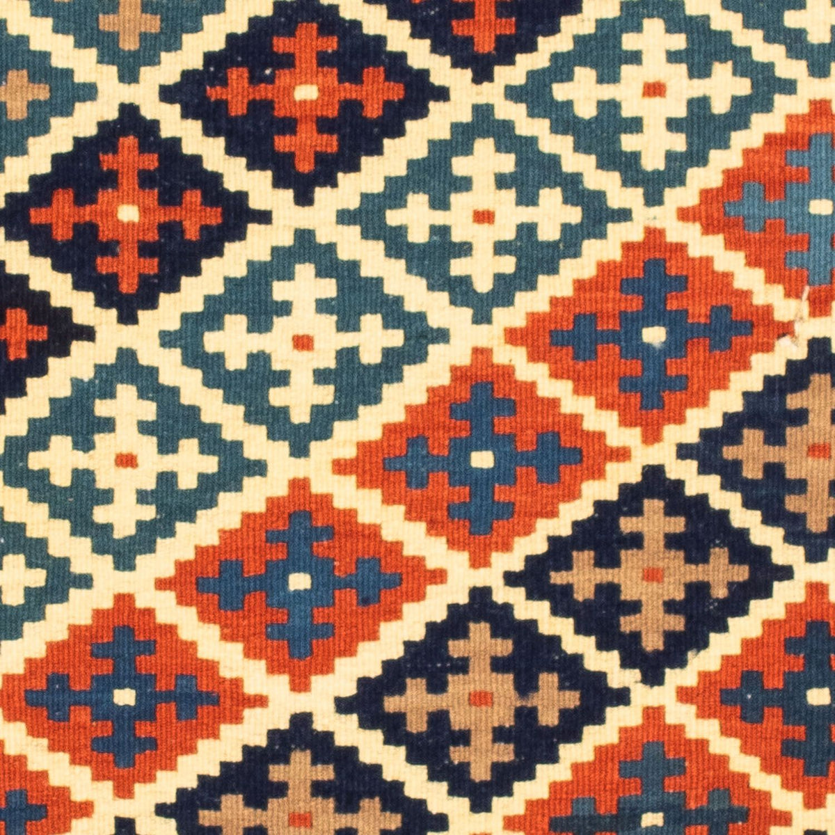 Dywan Kelim - Orientalny kwadratowy  - 107 x 101 cm - beżowy