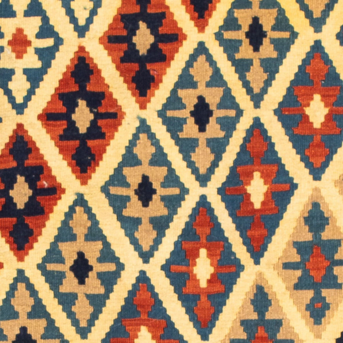 Dywan Kelim - Orientalny kwadratowy  - 105 x 102 cm - wielokolorowy