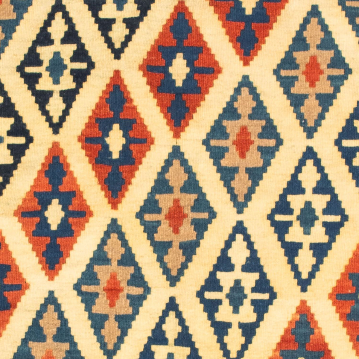 Dywan Kelim - Orientalny kwadratowy  - 100 x 100 cm - beżowy