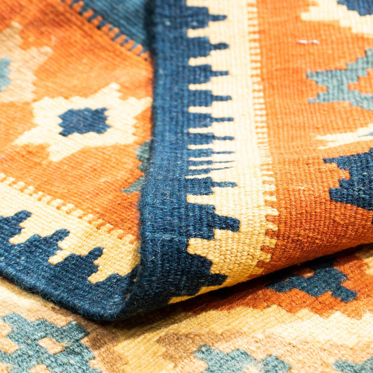 Dywan Kelim - Orientalny kwadratowy  - 100 x 98 cm - wielokolorowy