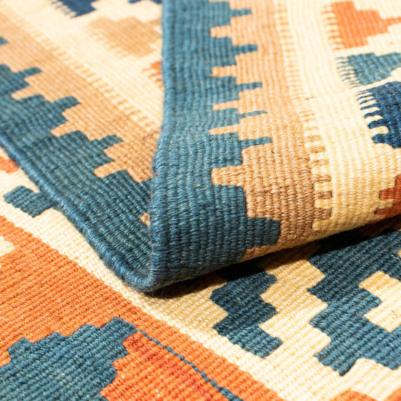 Dywan Kelim - Orientalny kwadratowy  - 105 x 103 cm - pomarańczowy