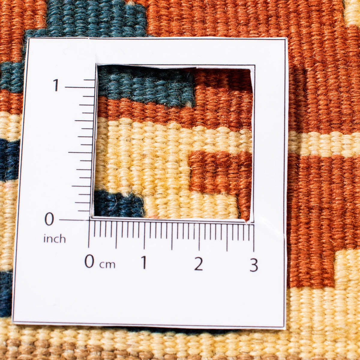 Dywan Kelim - Orientalny kwadratowy  - 105 x 103 cm - pomarańczowy