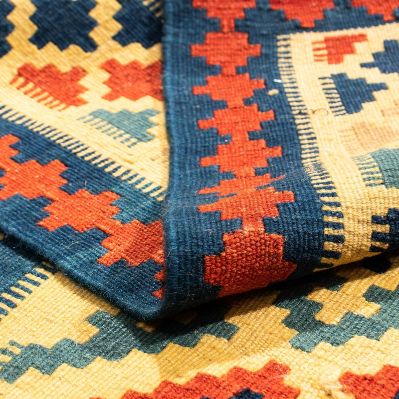 Dywan Kelim - Orientalny kwadratowy  - 105 x 102 cm - wielokolorowy