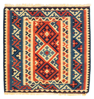 Dywan Kelim - Orientalny kwadratowy  - 104 x 101 cm - wielokolorowy
