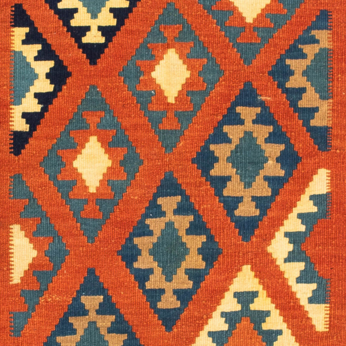 Dywan Kelim - Orientalny kwadratowy  - 103 x 103 cm - rdza