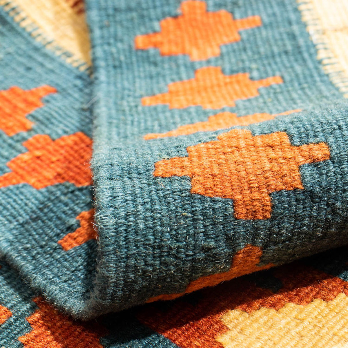 Dywan Kelim - Orientalny kwadratowy  - 103 x 103 cm - rdza