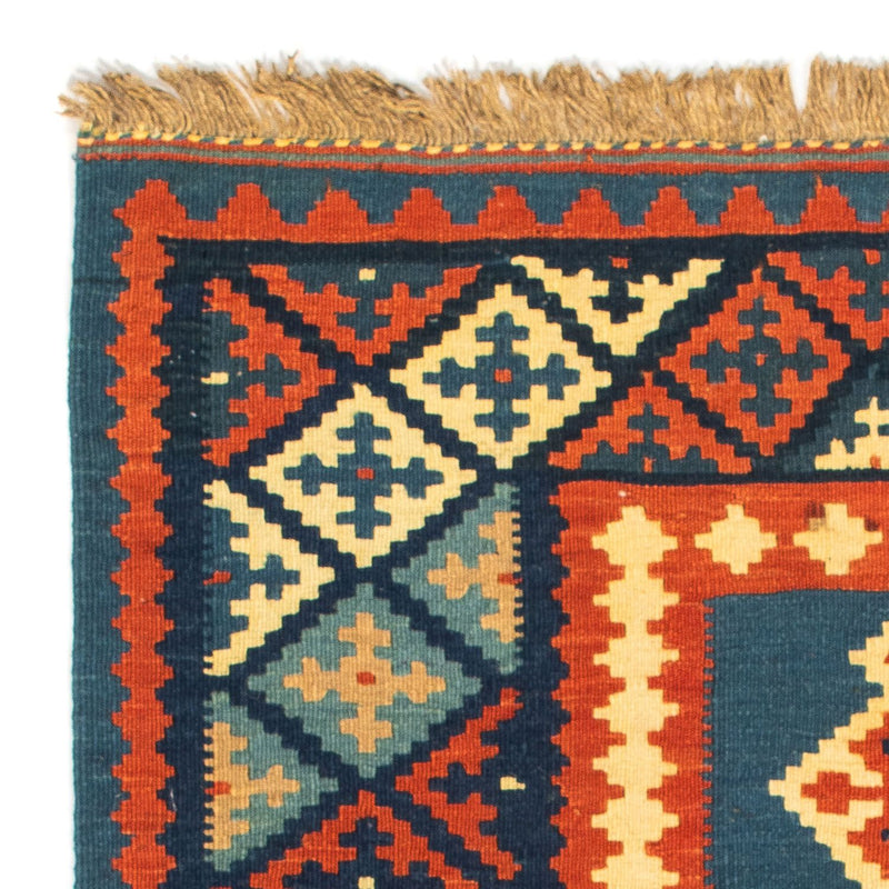 Dywan Kelim - Orientalny kwadratowy  - 100 x 100 cm - ciemnoniebieski