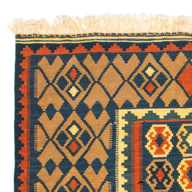 Dywan Kelim - Orientalny kwadratowy  - 100 x 98 cm - ciemnoniebieski