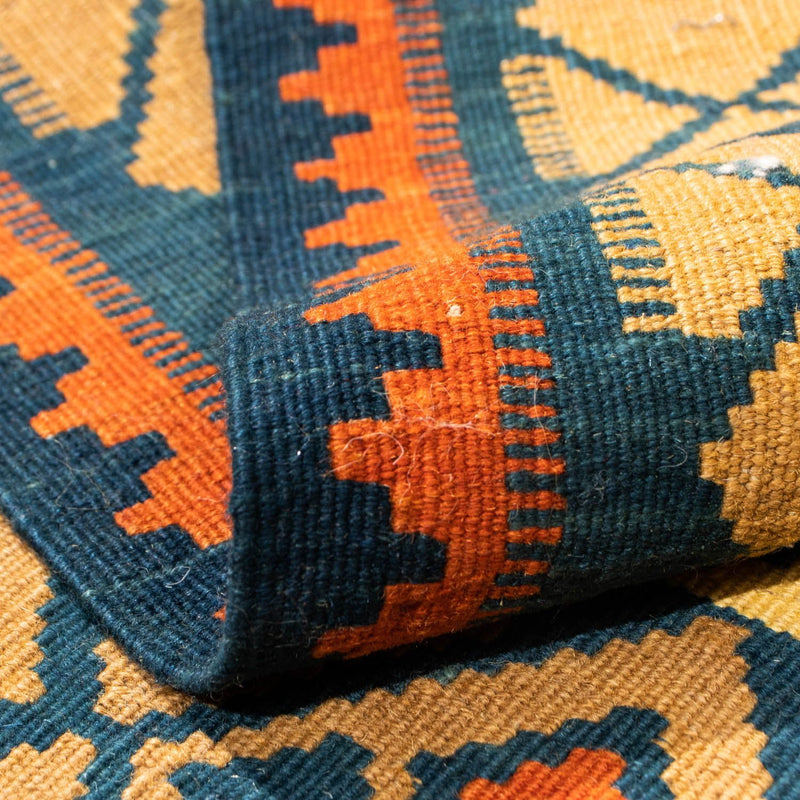 Dywan Kelim - Orientalny kwadratowy  - 100 x 98 cm - ciemnoniebieski