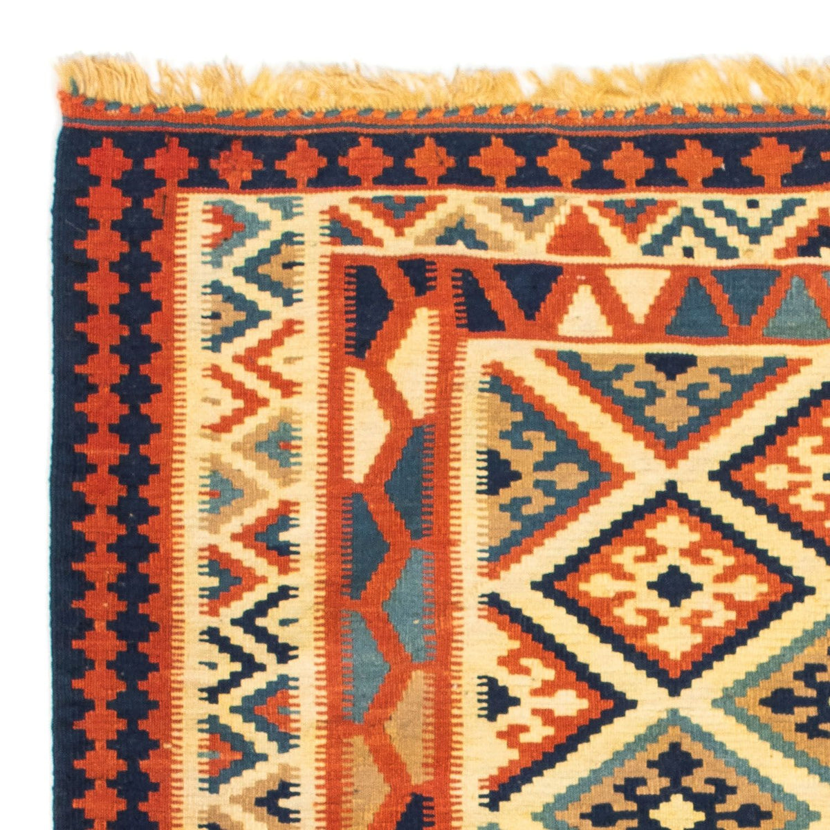 Dywan Kelim - Orientalny kwadratowy  - 103 x 100 cm - beżowy