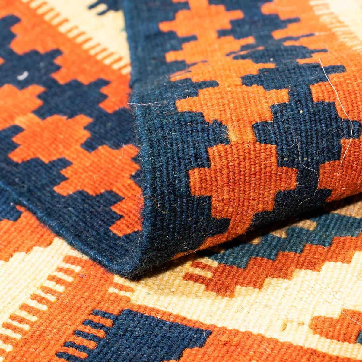 Dywan Kelim - Orientalny kwadratowy  - 103 x 100 cm - beżowy