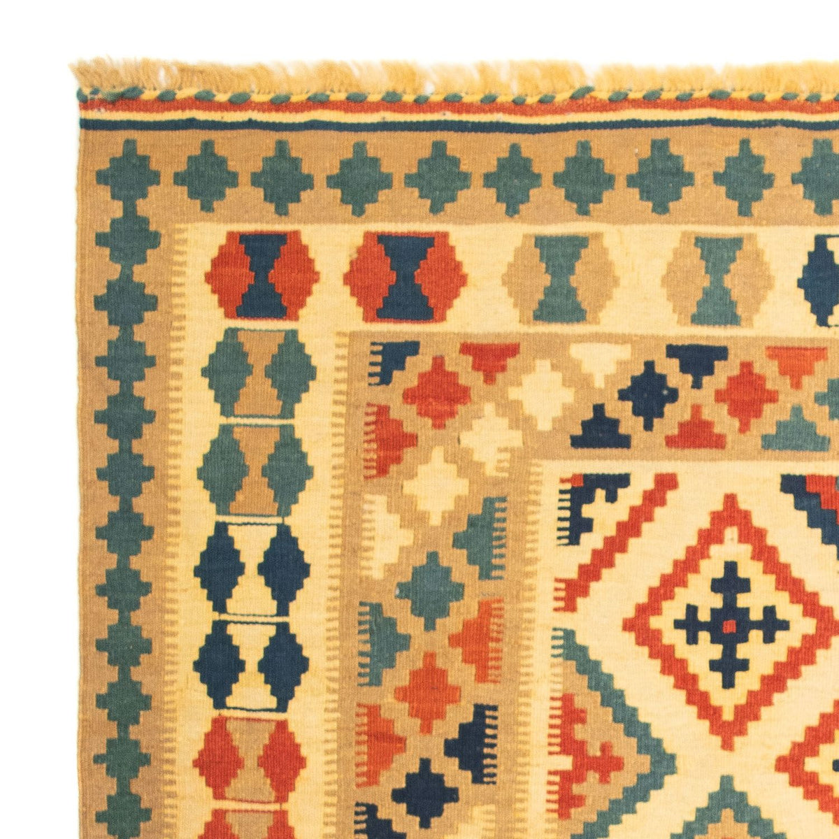 Dywan Kelim - Orientalny kwadratowy  - 105 x 103 cm - wielokolorowy