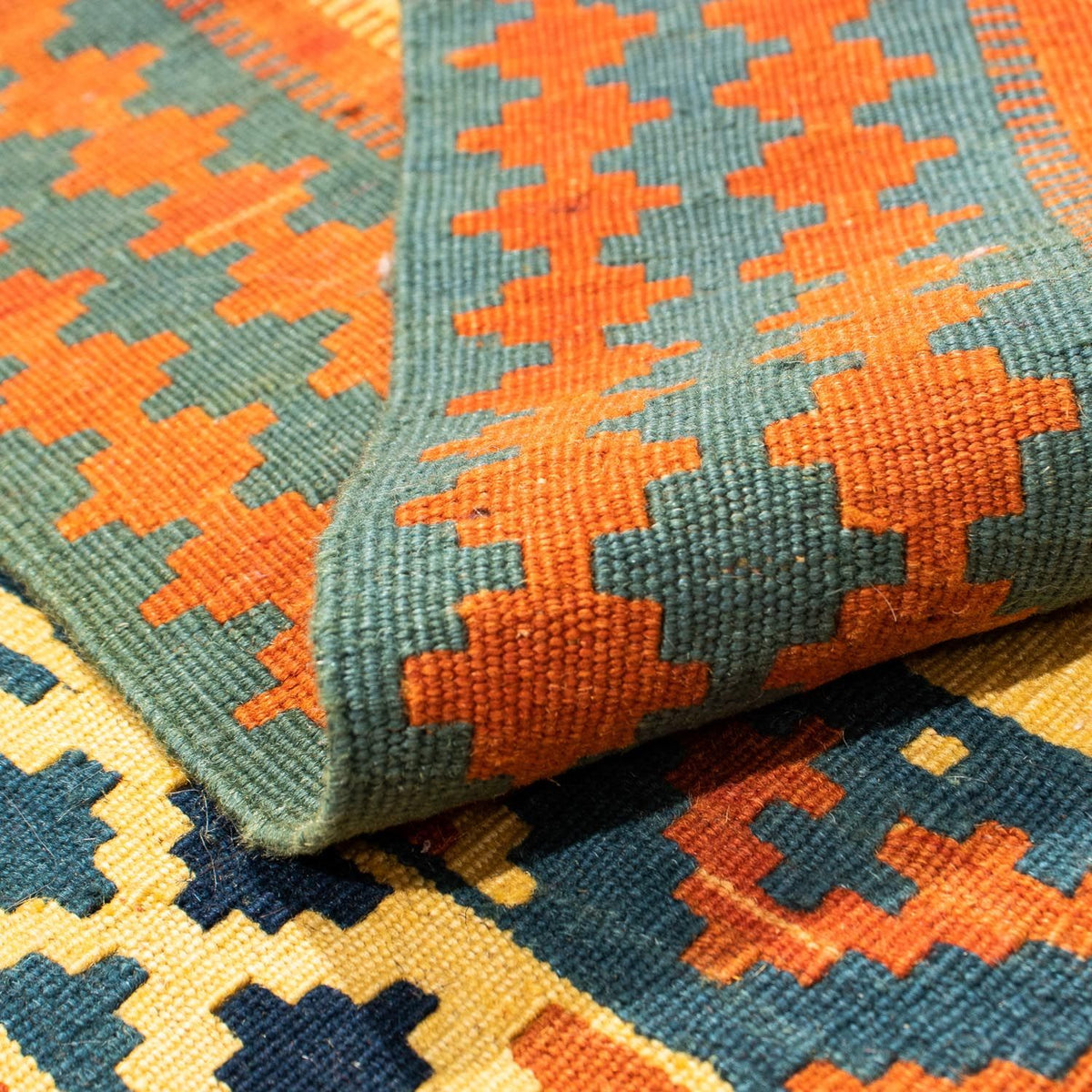 Dywan Kelim - Orientalny kwadratowy  - 100 x 97 cm - beżowy