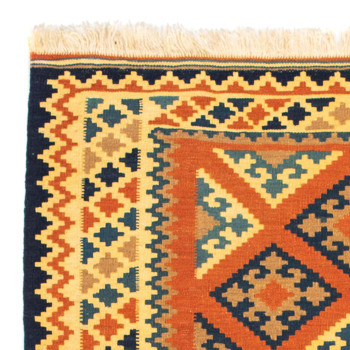 Dywan Kelim - Orientalny kwadratowy  - 103 x 100 cm - rdza