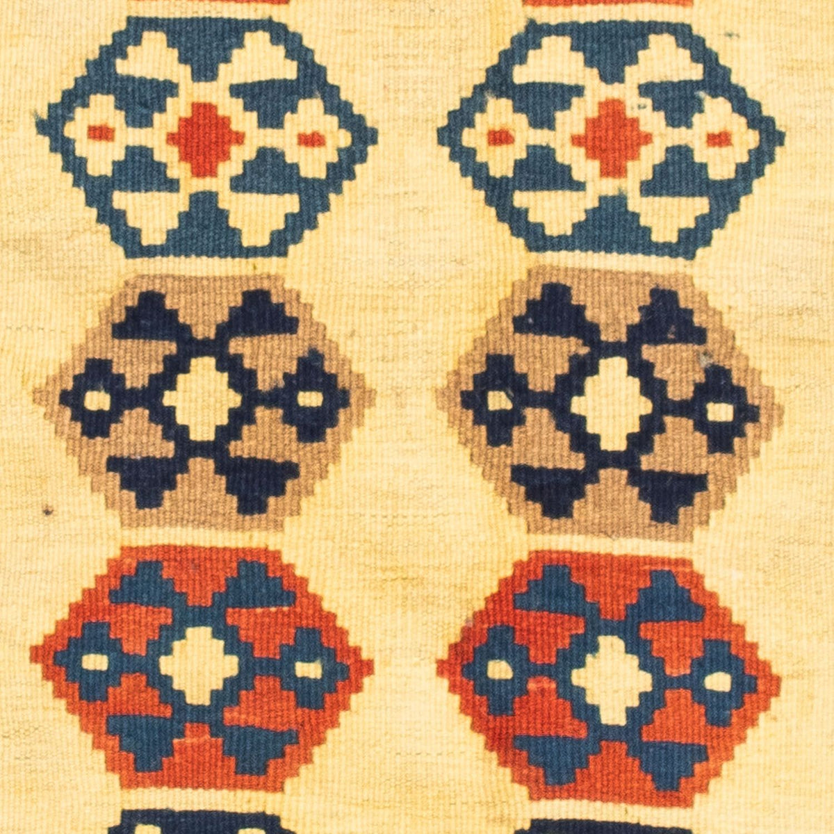 Dywan Kelim - Orientalny kwadratowy  - 103 x 100 cm - beżowy