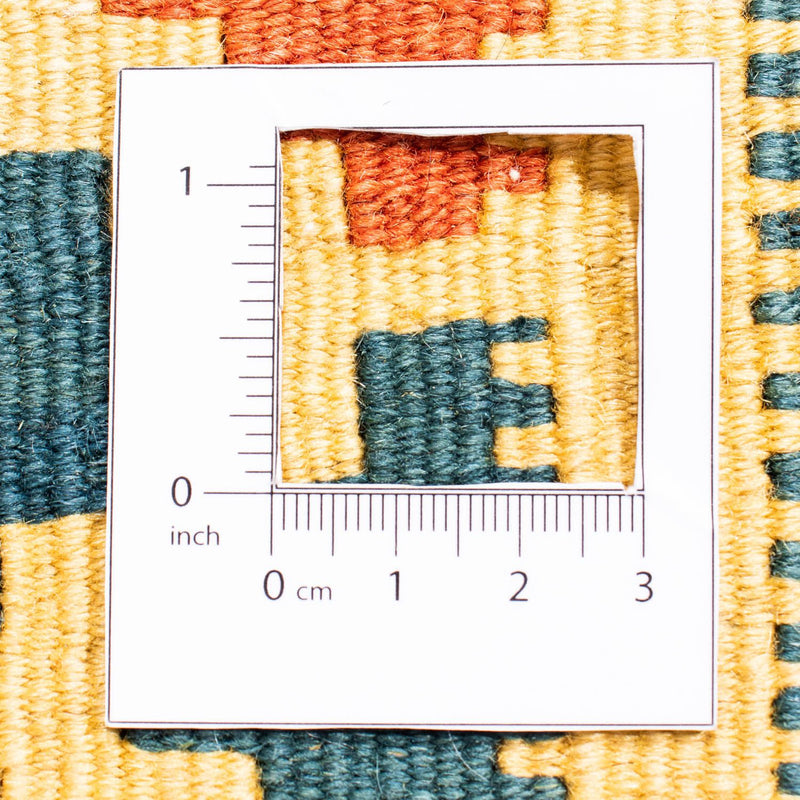 Dywan Kelim - Orientalny kwadratowy  - 101 x 95 cm - złoto