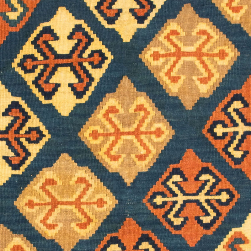 Dywan Kelim - Orientalny kwadratowy  - 104 x 100 cm - ciemnoniebieski