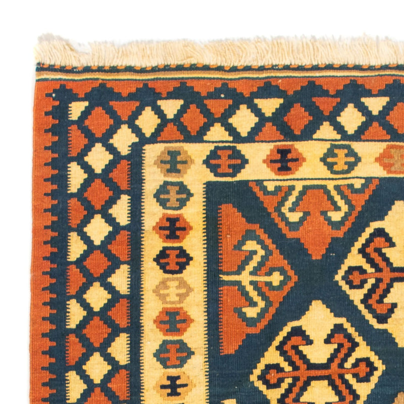 Dywan Kelim - Orientalny kwadratowy  - 104 x 100 cm - ciemnoniebieski