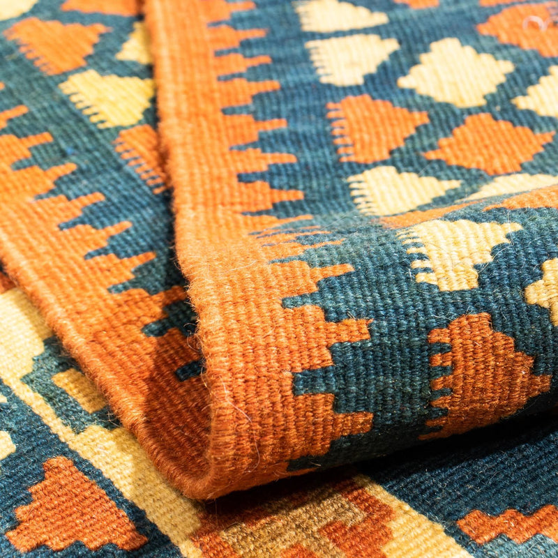 Dywan Kelim - Orientalny kwadratowy  - 104 x 100 cm - ciemnoniebieski