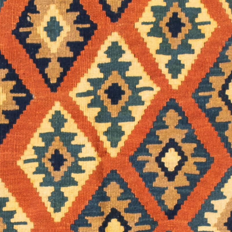 Dywan Kelim - Orientalny kwadratowy  - 107 x 100 cm - rdza