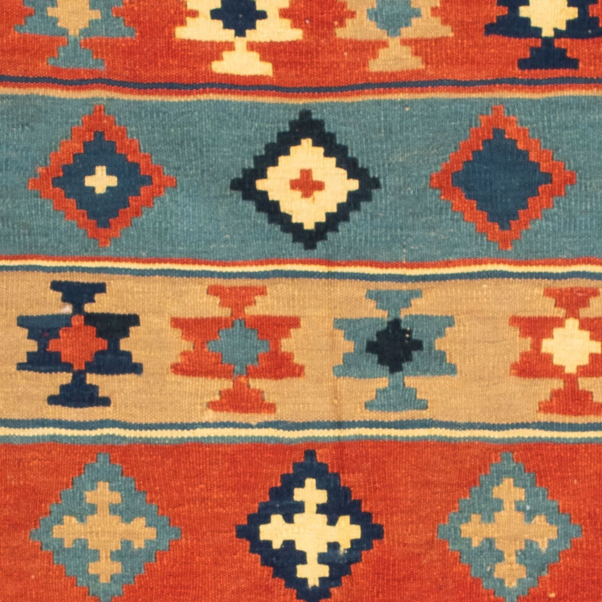 Dywan Kelim - Orientalny kwadratowy  - 100 x 91 cm - wielokolorowy